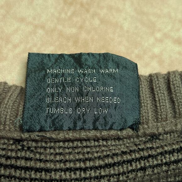 Vintage 90s Cross Bay Fair Isles Snowflake Sweater Green Knit Long Sleeve Ski - Picture 6 of 7